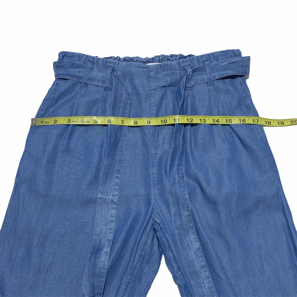 POPSUGAR Denim Blue Paperbag Jean Pants Size Small - Picture 3 of 11